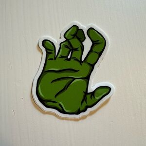 Orphans & Widows Green Zombie Hand Vinyl Sticker Grunge Pop Art Halloween OS